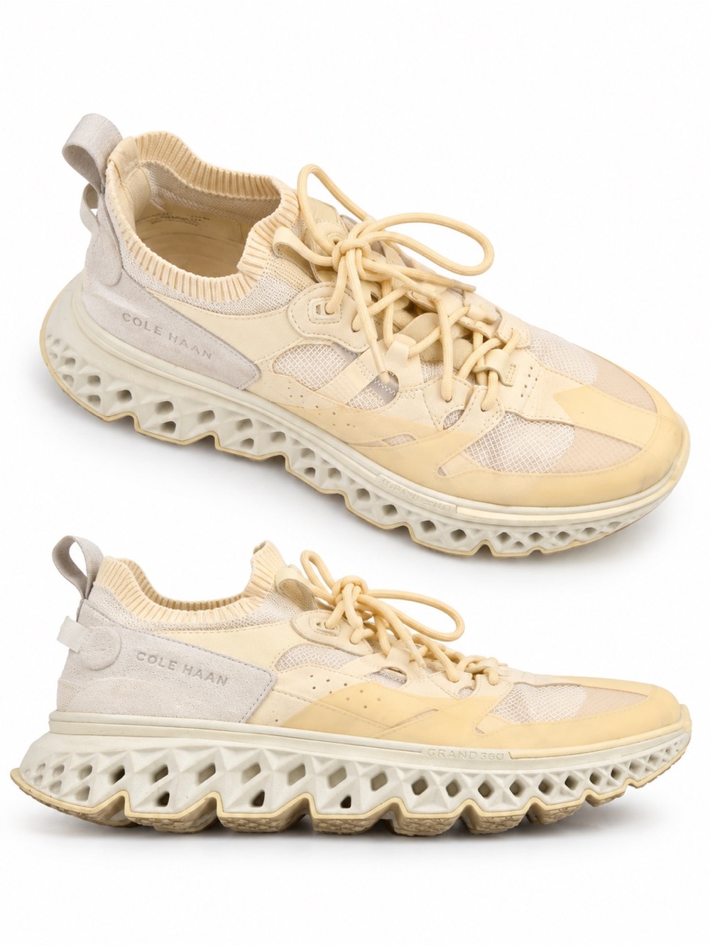 Cole Haan Pale Yellow Knit Grand 360 Sneaker